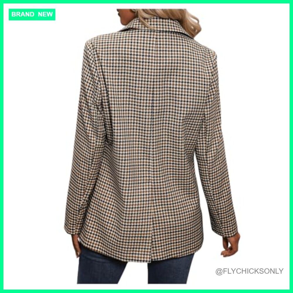 Polyester Blazer Lapel Collar Double Breasted Gin… - image 2